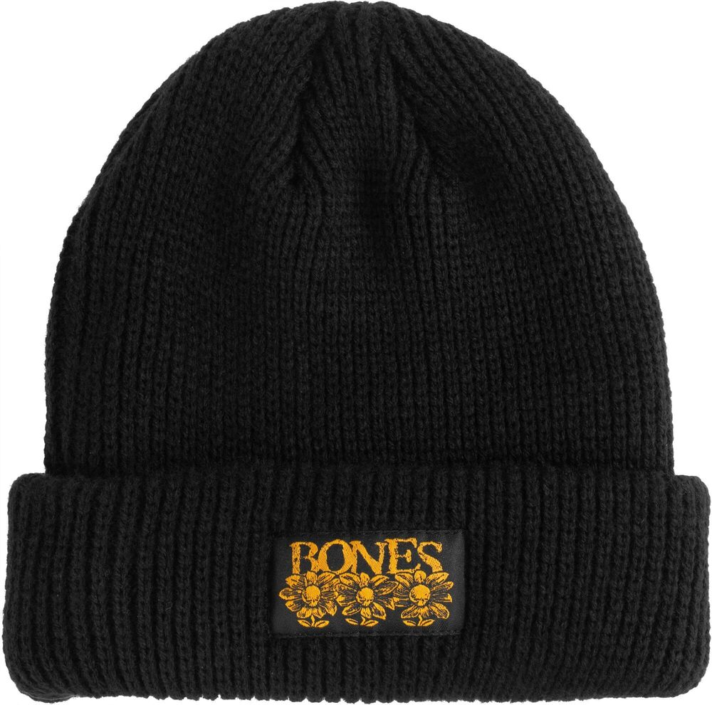2555 Wheels Pushing Up Daisies Beanie, Black